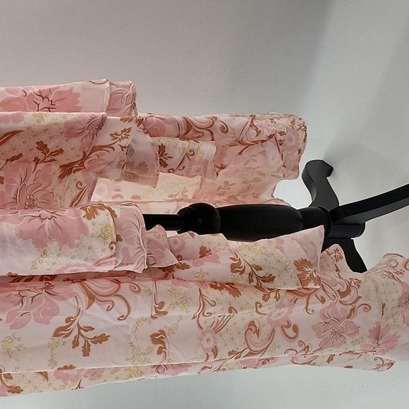 Elegant Pink Floral Hi Low One-Shoulder Dress NWT - Picture 12 of 16